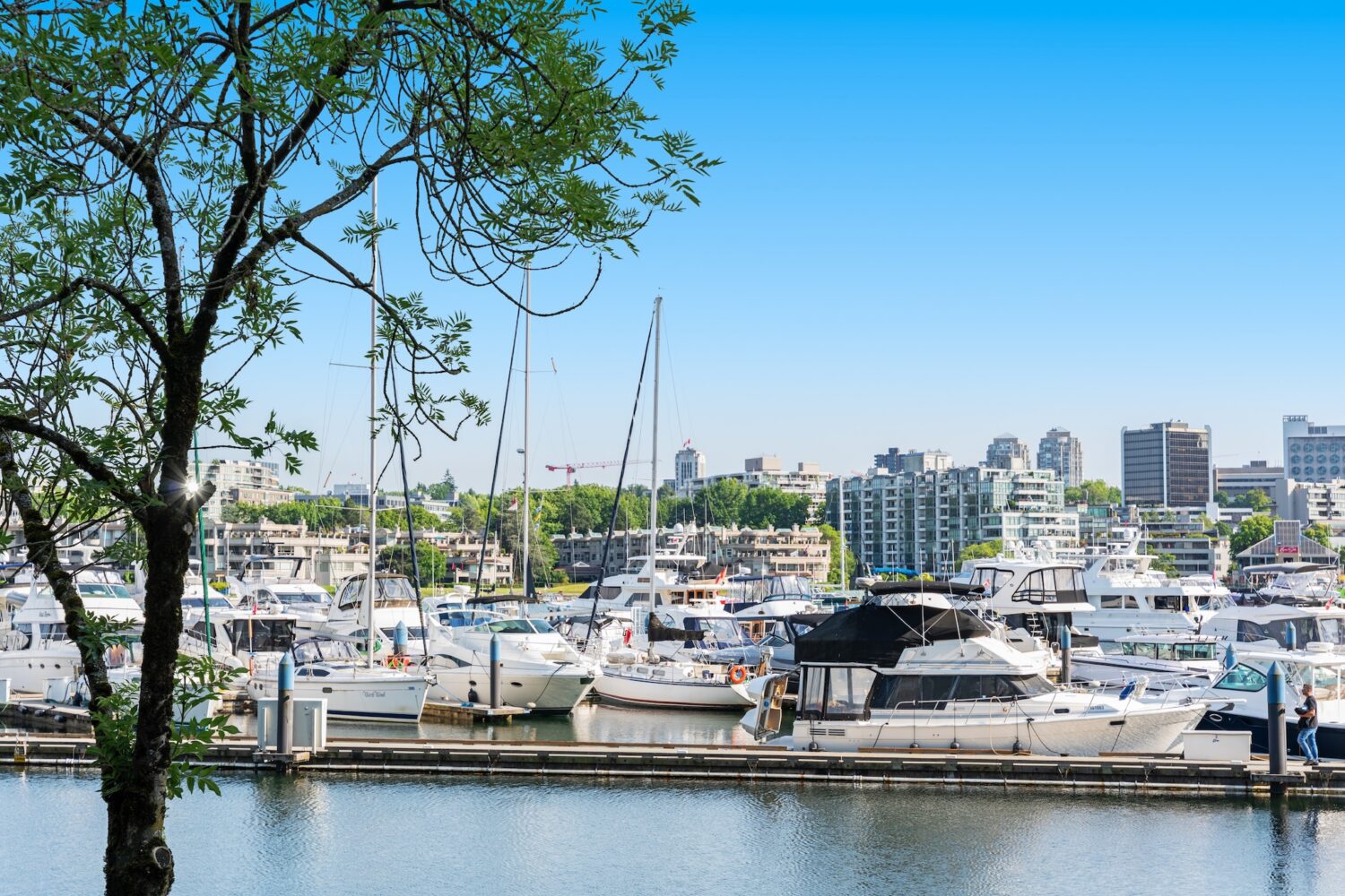 Marinaside Crescent waterfront condos along False Creek in Yaletown Vancouver