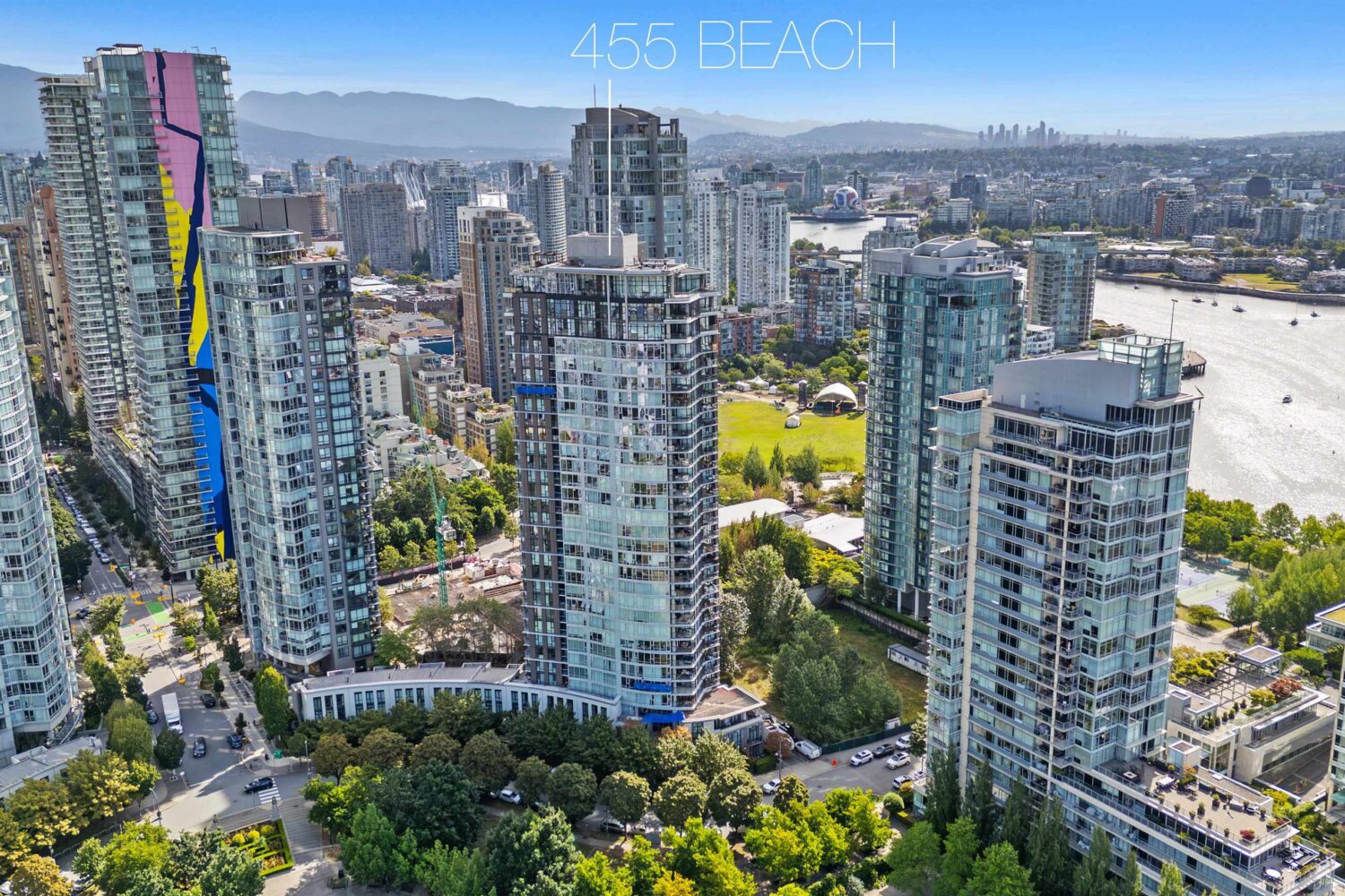Park West tower at 455 Beach Crescent beside George Wainborn Park in Yaletown, Vancouver
